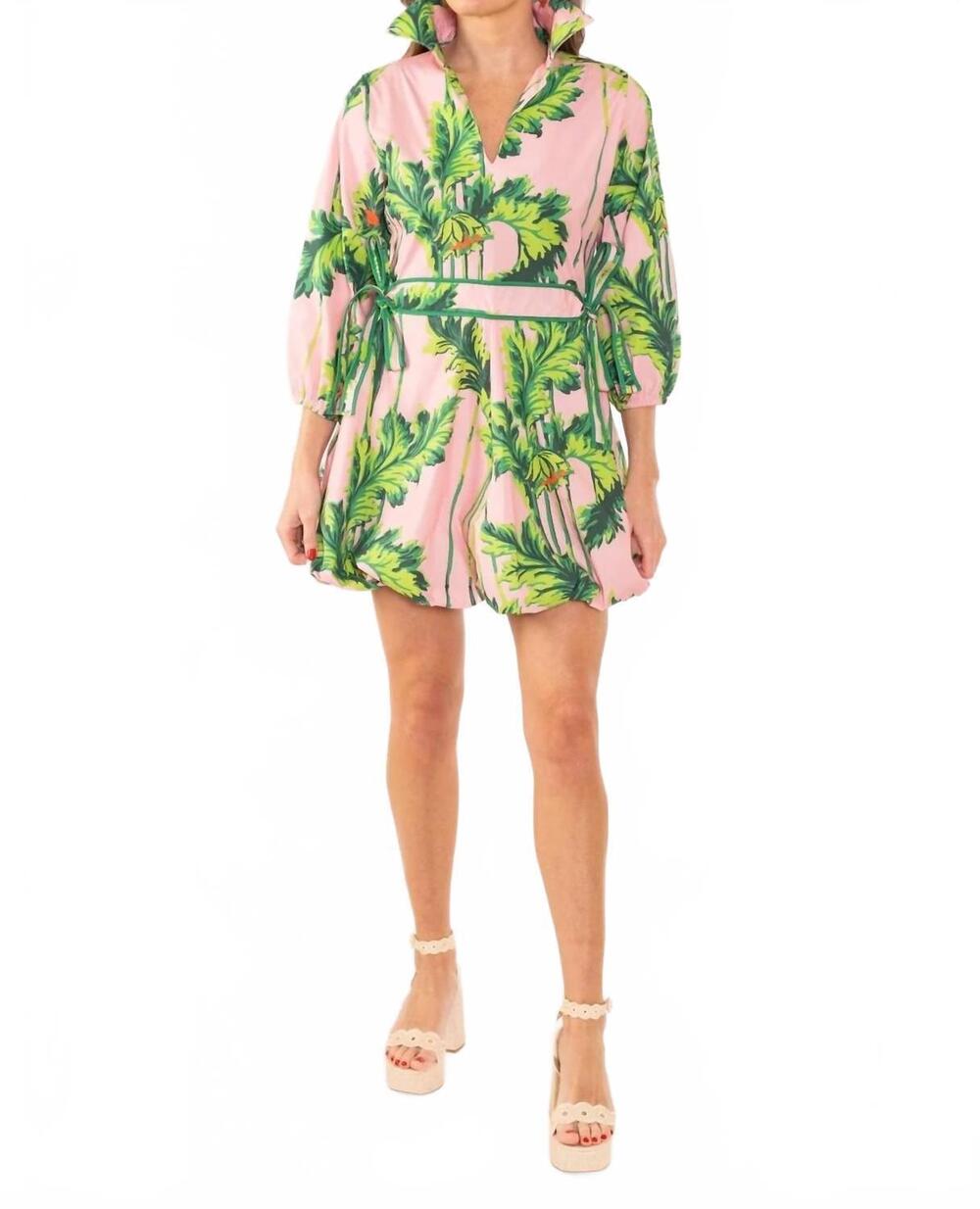 NEW HOUSE OF MBR birdie bubble short dress in pink regency
